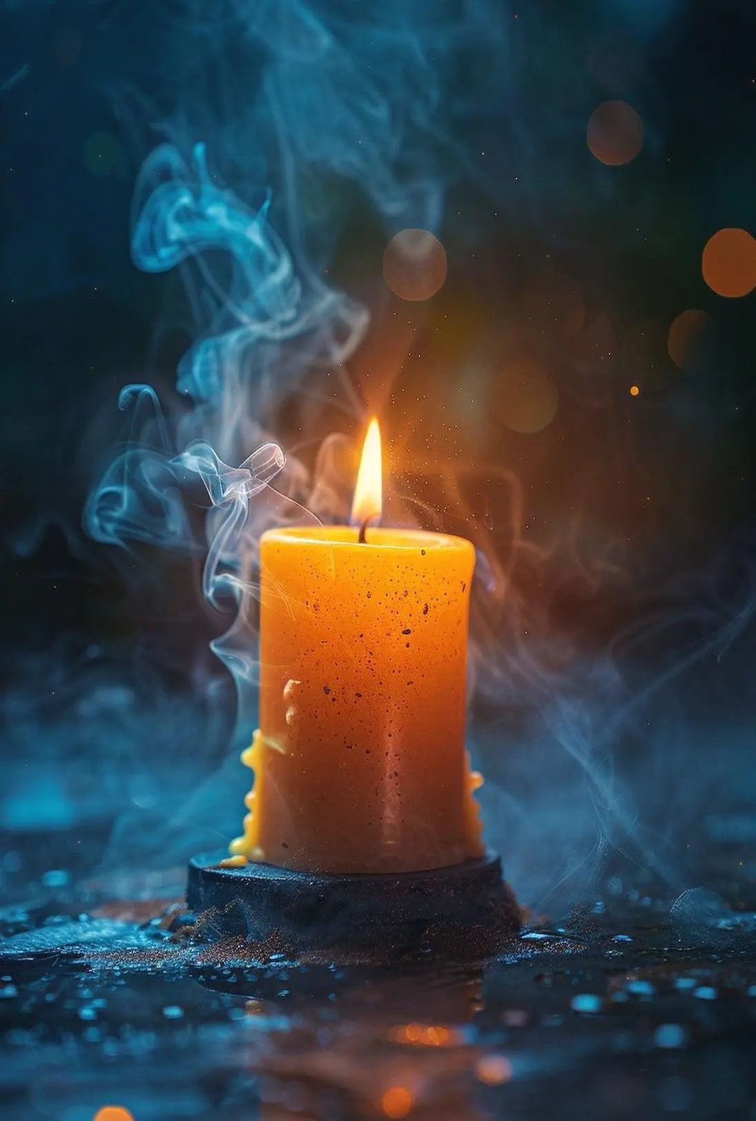 Serene Candlelight Reflection Artistic Poster PosterGoat
