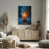 Serene Candlelight Reflection Artistic Poster PosterGoat