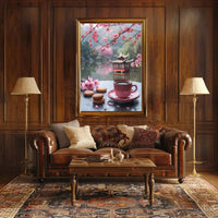 Serene Cherry Blossom Landscape Asian Cultural Heritage Poster PosterGoat