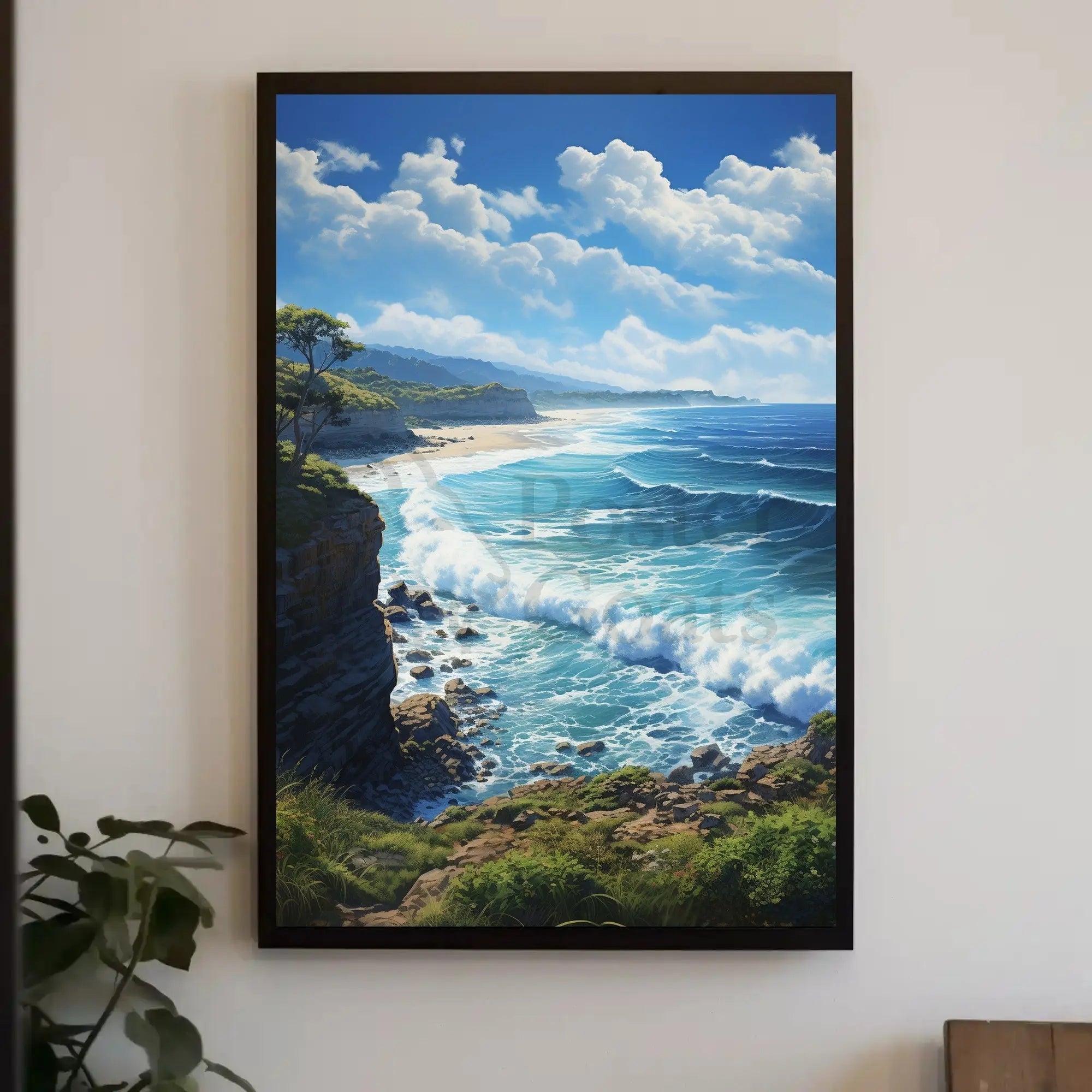 Serene Coastal Cliffside Artwork Print National Park Poster PosterGoat