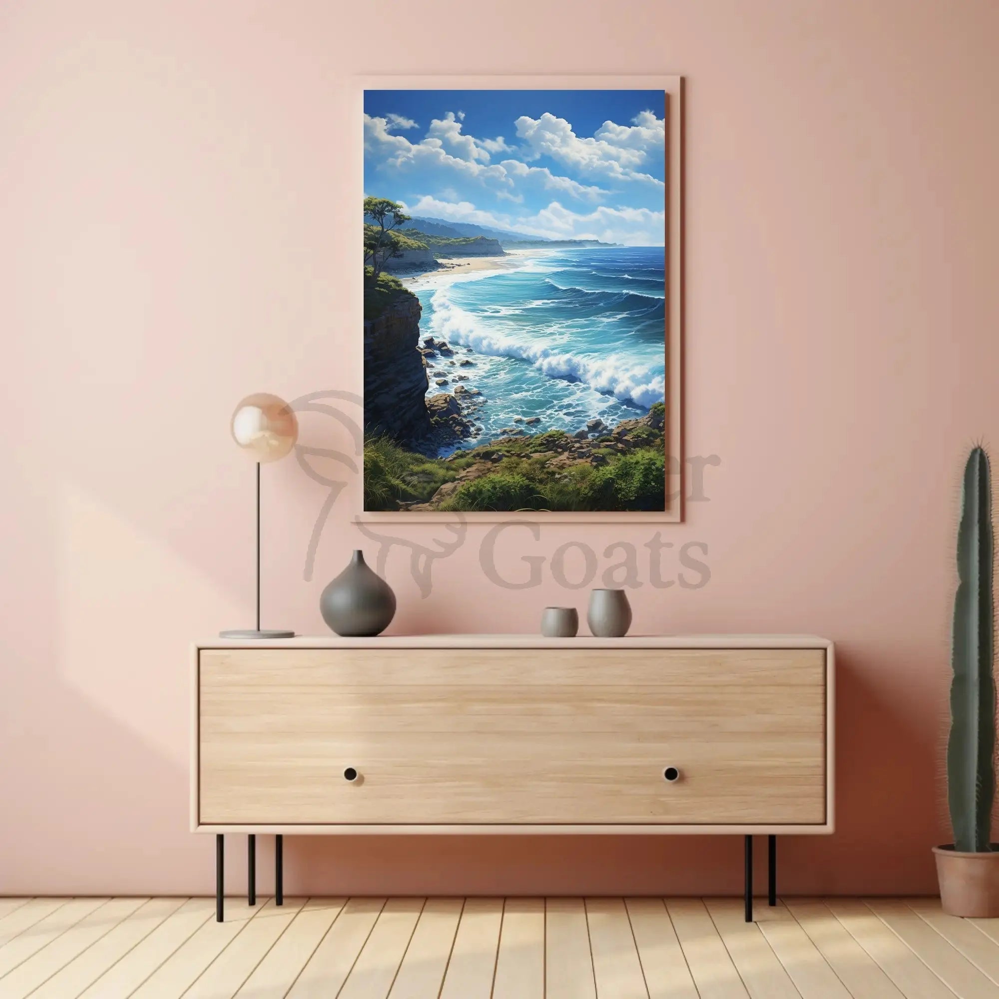 Serene Coastal Cliffside Artwork Print National Park Poster PosterGoat