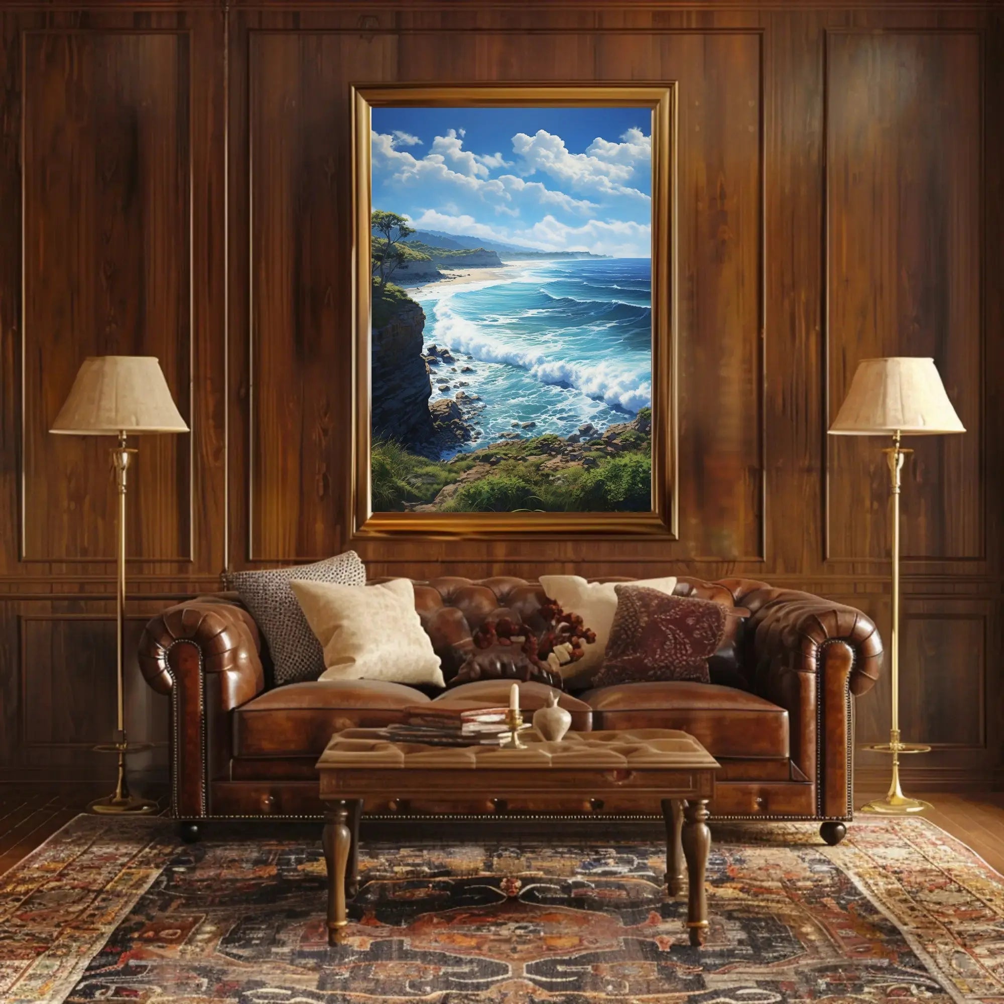 Serene Coastal Cliffside Artwork Print National Park Poster PosterGoat