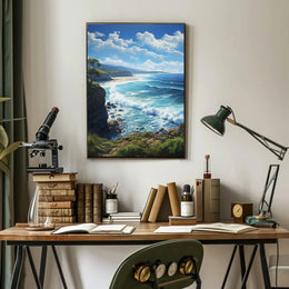 Serene Coastal Cliffside Artwork Print National Park Poster PosterGoat