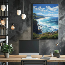 Serene Coastal Cliffside Artwork Print National Park Poster PosterGoat