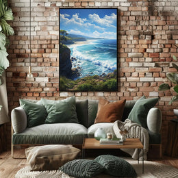 Serene Coastal Cliffside Artwork Print National Park Poster PosterGoat