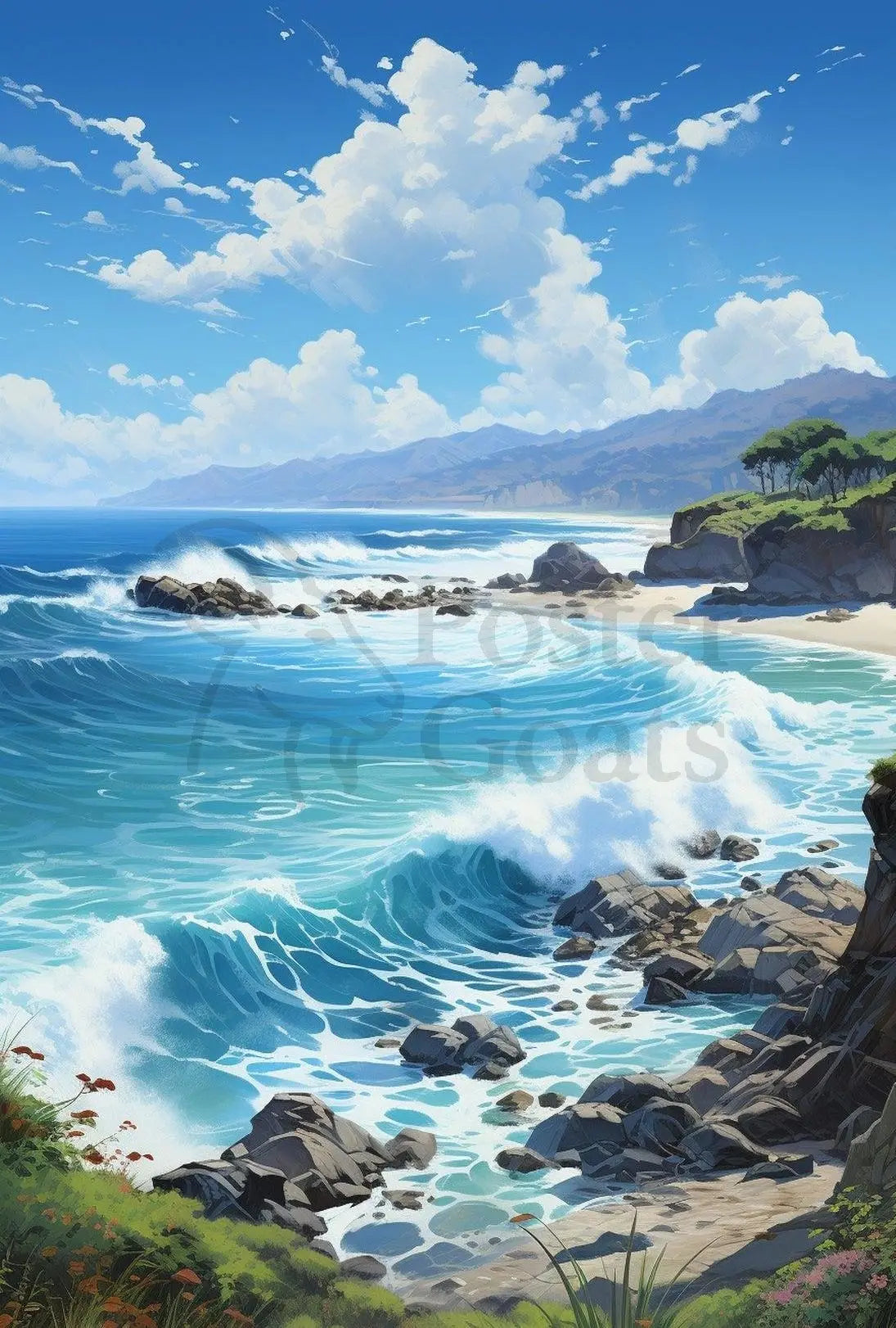 Serene Coastal Escape Landscape National Park Poster PosterGoat