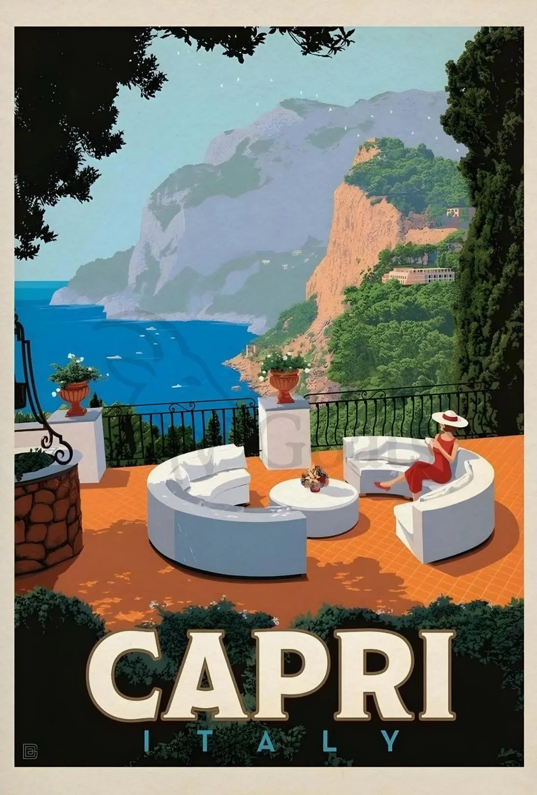 Serene Coastal Getaway in Capri Travel Poster PosterGoat