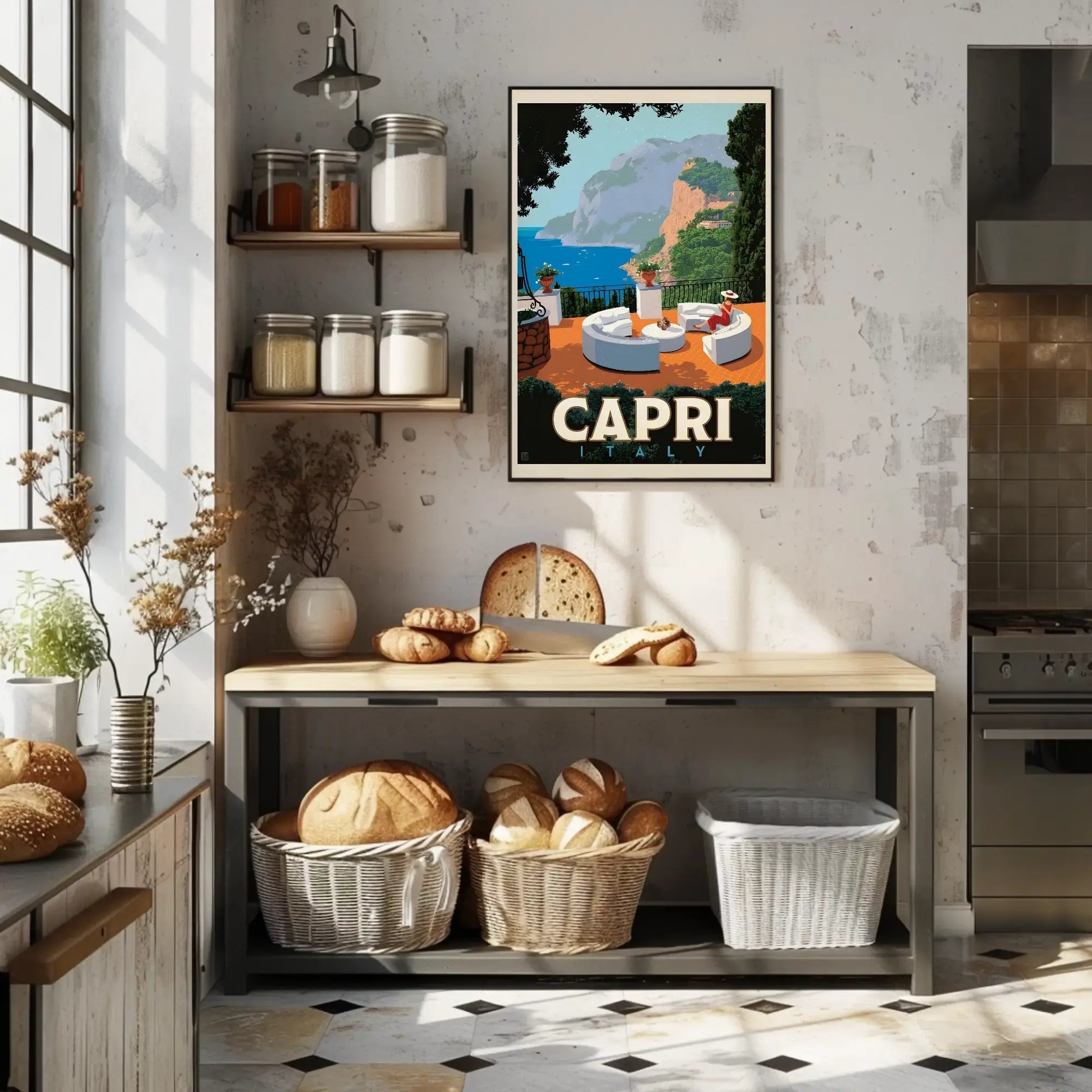 Serene Coastal Getaway in Capri Travel Poster PosterGoat