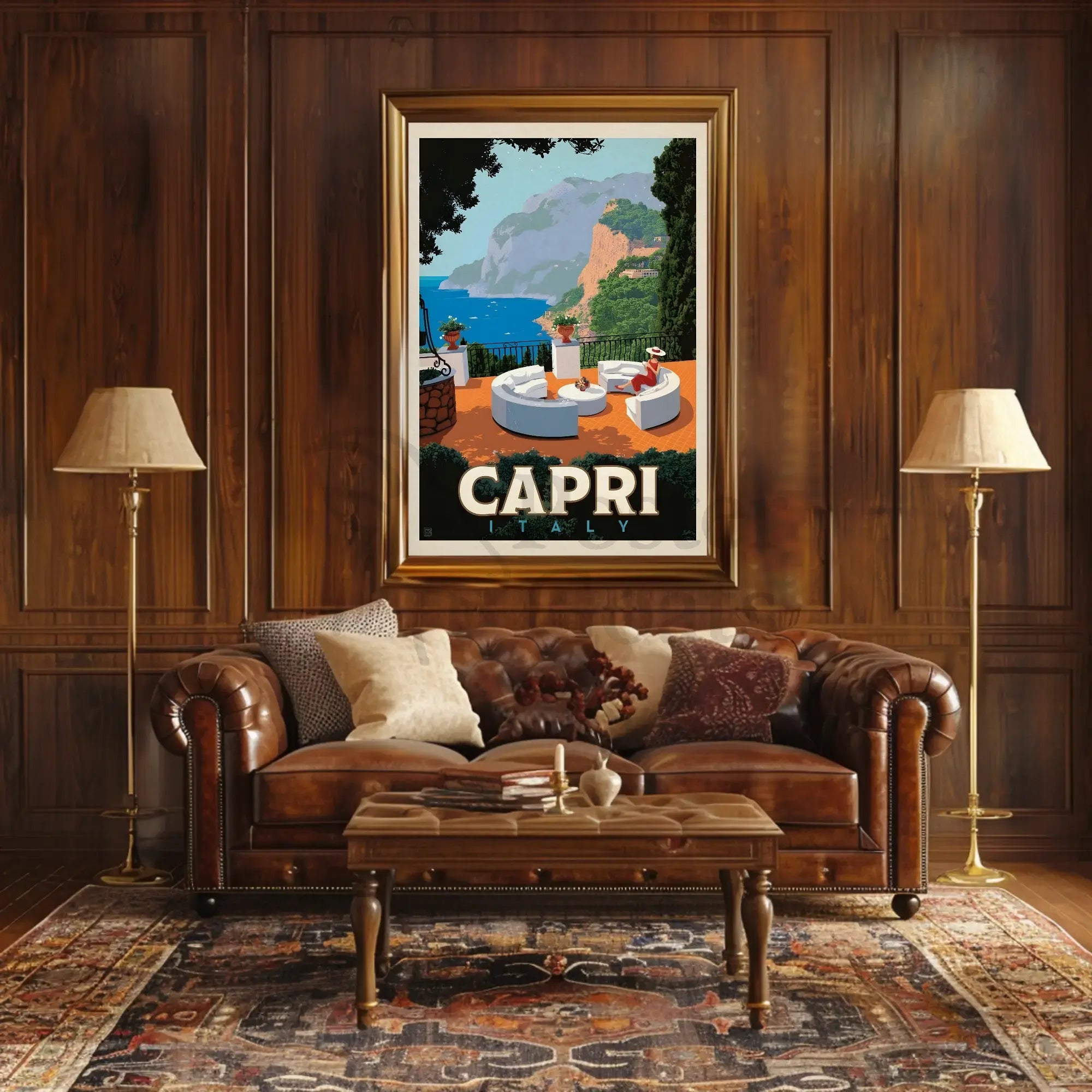 Serene Coastal Getaway in Capri Travel Poster PosterGoat