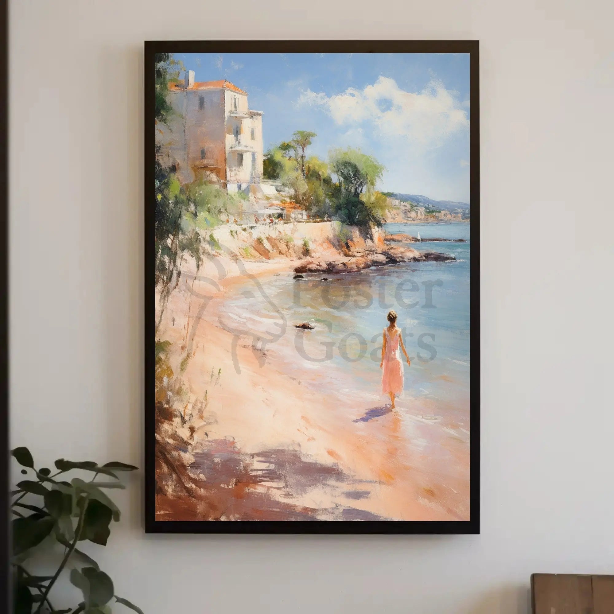 Serene Coastal Impressionism Art Print - Artistic Poster PosterGoat