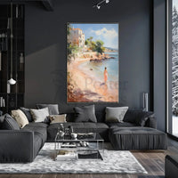 Serene Coastal Impressionism Art Print - Artistic Poster PosterGoat
