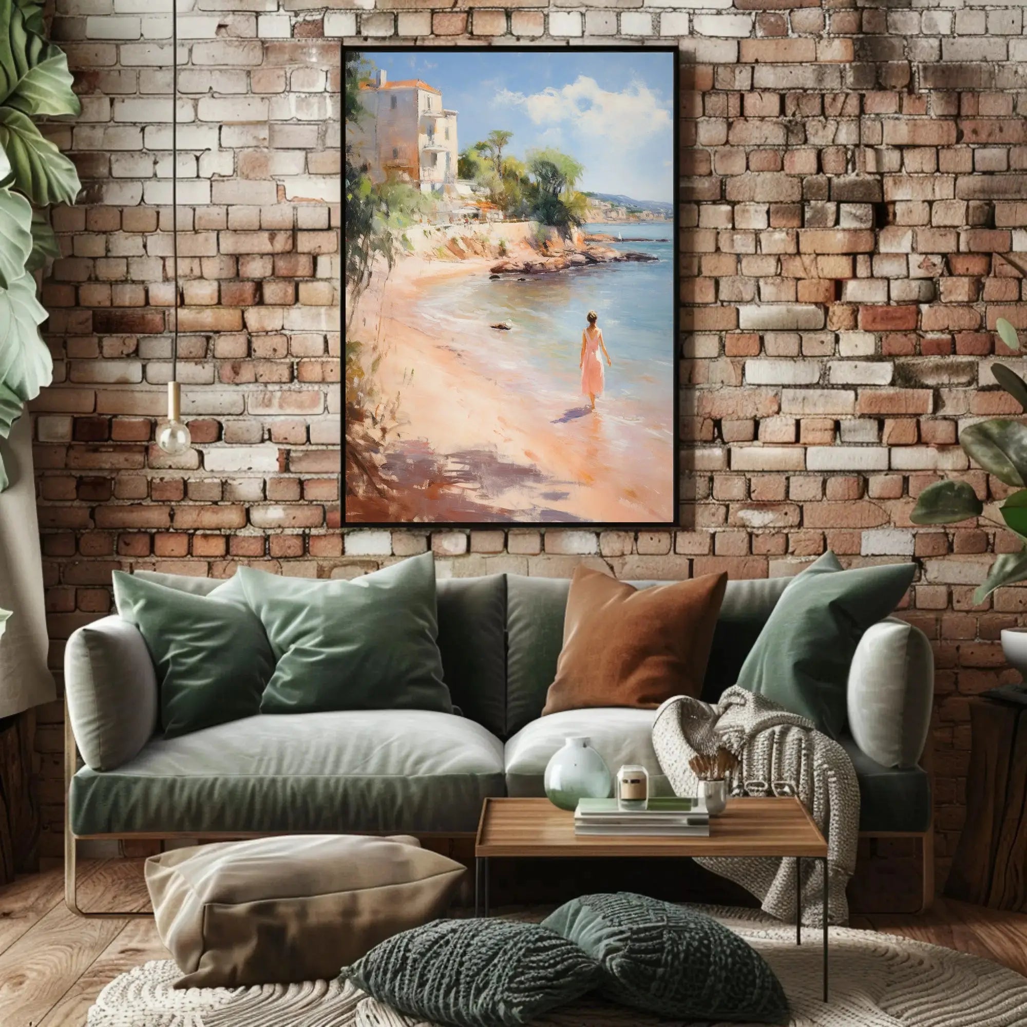 Serene Coastal Impressionism Art Print - Artistic Poster PosterGoat