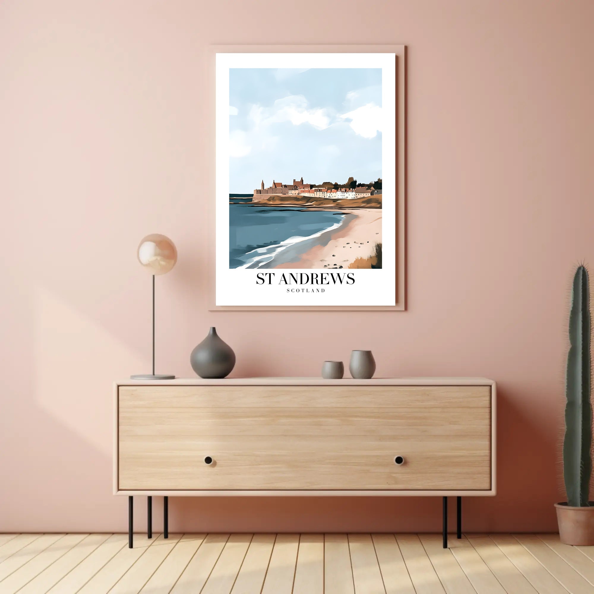 Serene Coastal Landscape of St Andrews Travel Poster PosterGoat