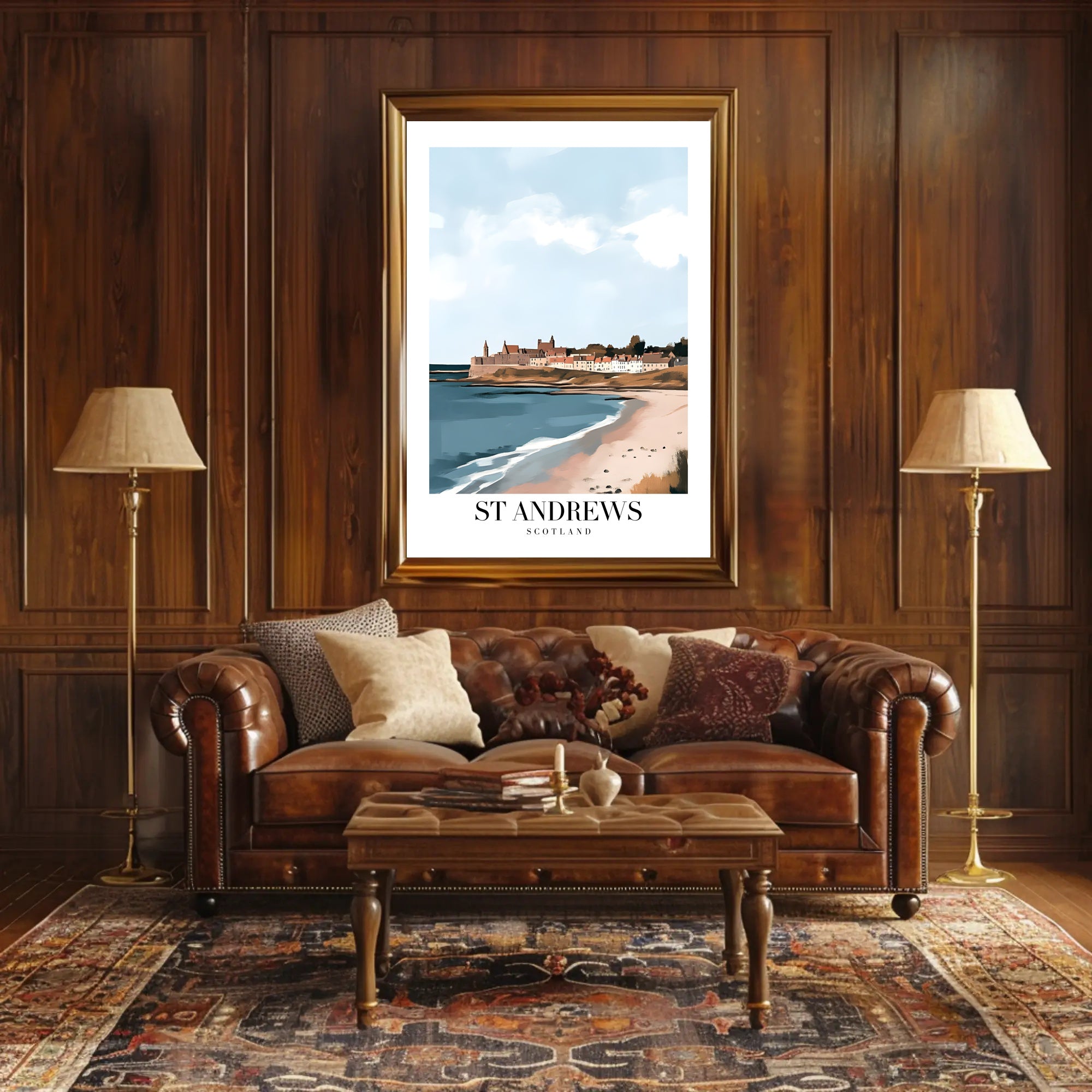 Serene Coastal Landscape of St Andrews Travel Poster PosterGoat