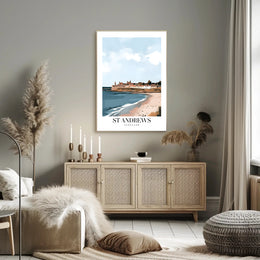 Serene Coastal Landscape of St Andrews Travel Poster PosterGoat