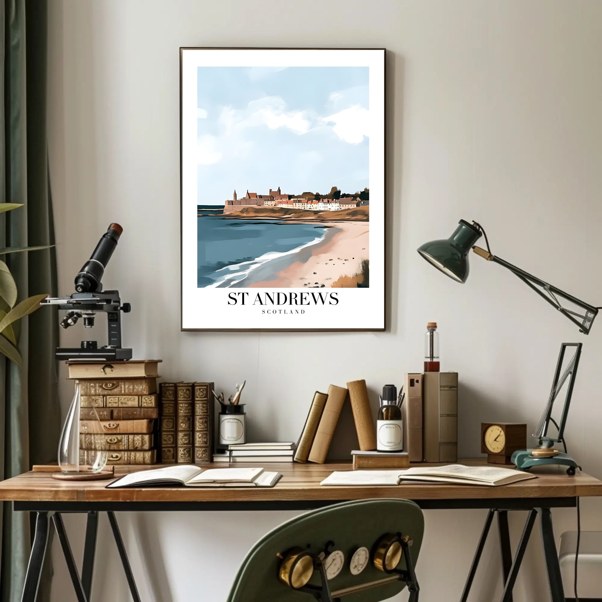 Serene Coastal Landscape of St Andrews Travel Poster PosterGoat
