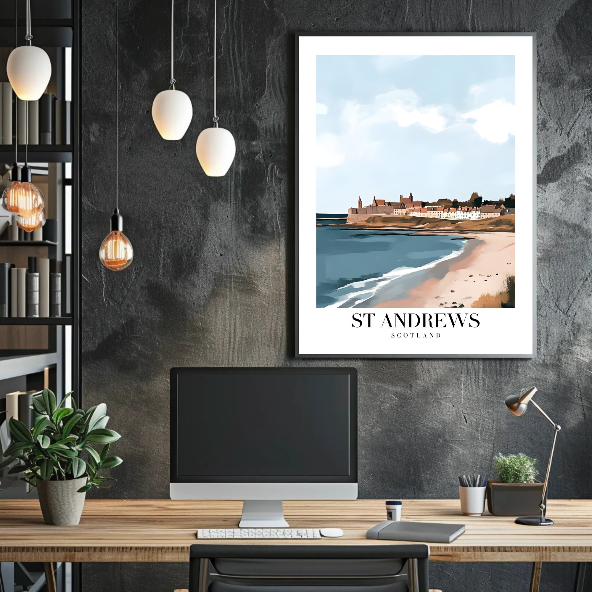 Serene Coastal Landscape of St Andrews Travel Poster PosterGoat