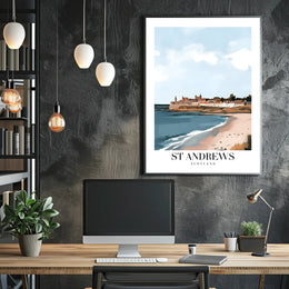 Serene Coastal Landscape of St Andrews Travel Poster PosterGoat