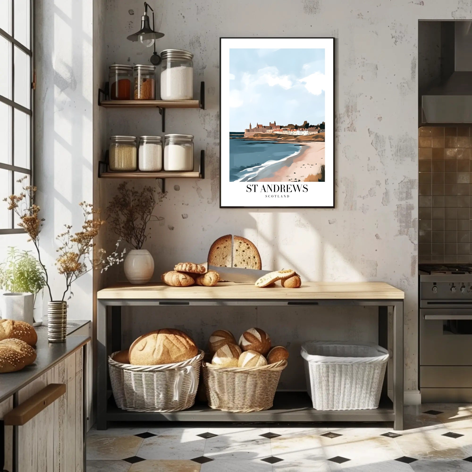 Serene Coastal Landscape of St Andrews Travel Poster PosterGoat