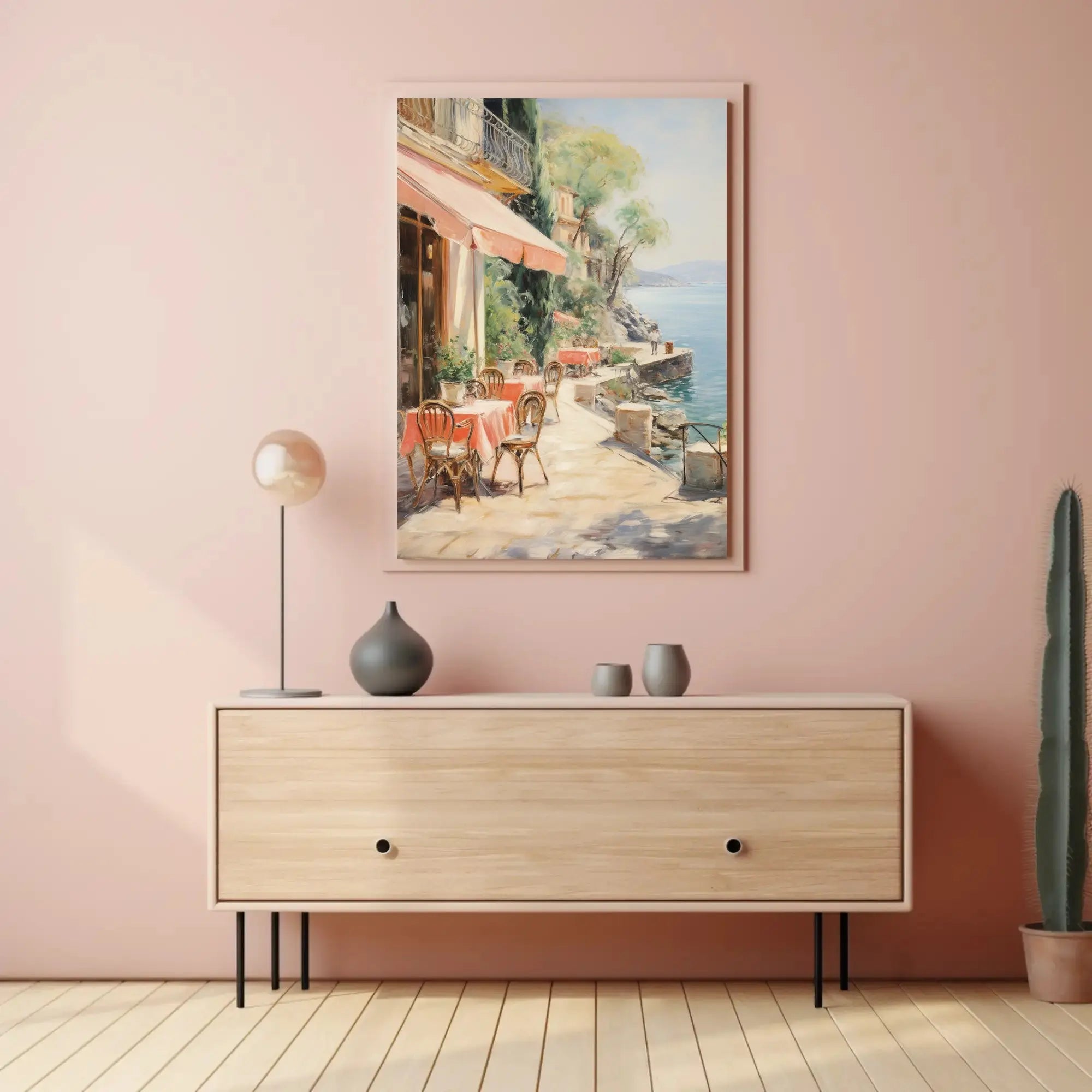 Serene Coastal Scene - Artistic, Timeless Travel Poster PosterGoat