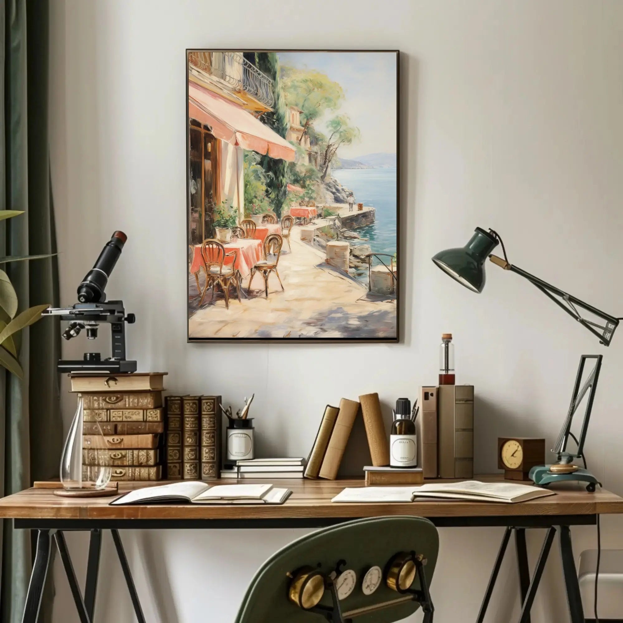 Serene Coastal Scene - Artistic, Timeless Travel Poster PosterGoat