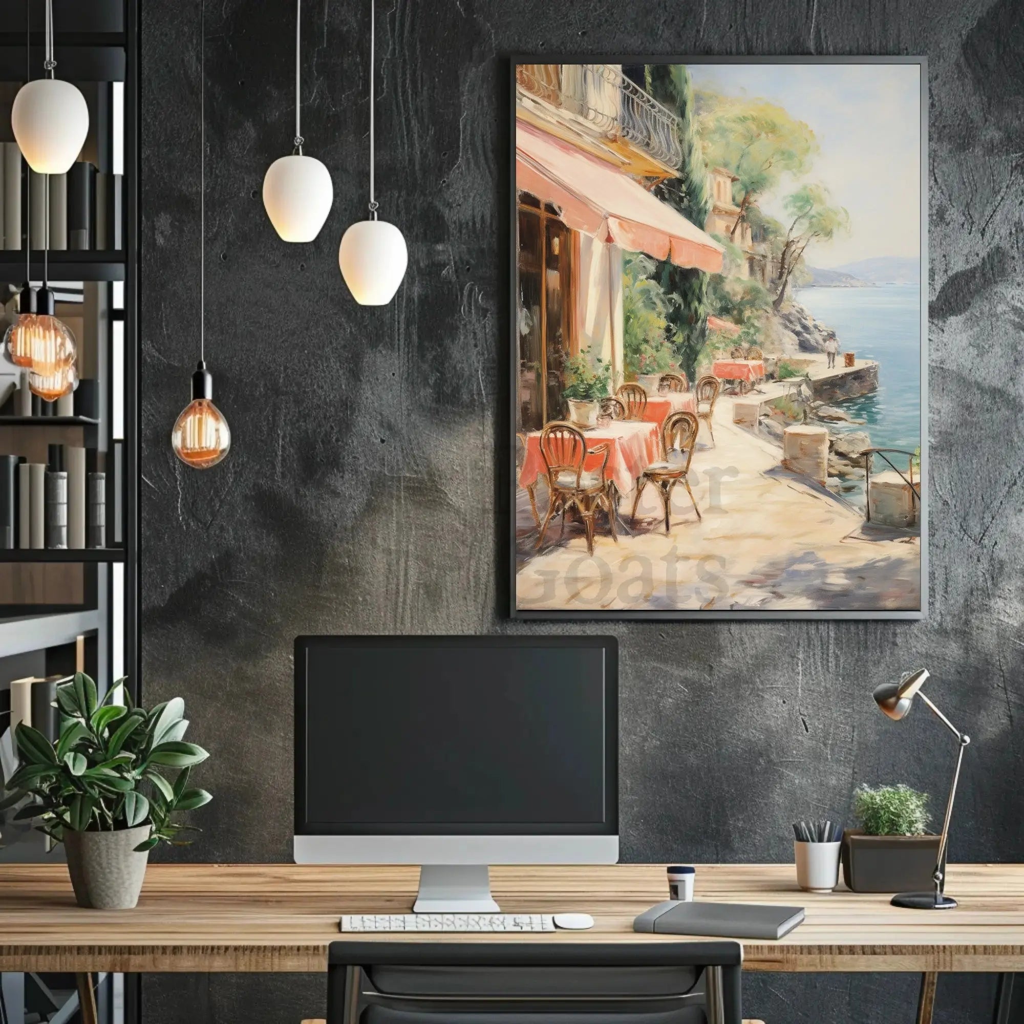 Serene Coastal Scene - Artistic, Timeless Travel Poster PosterGoat