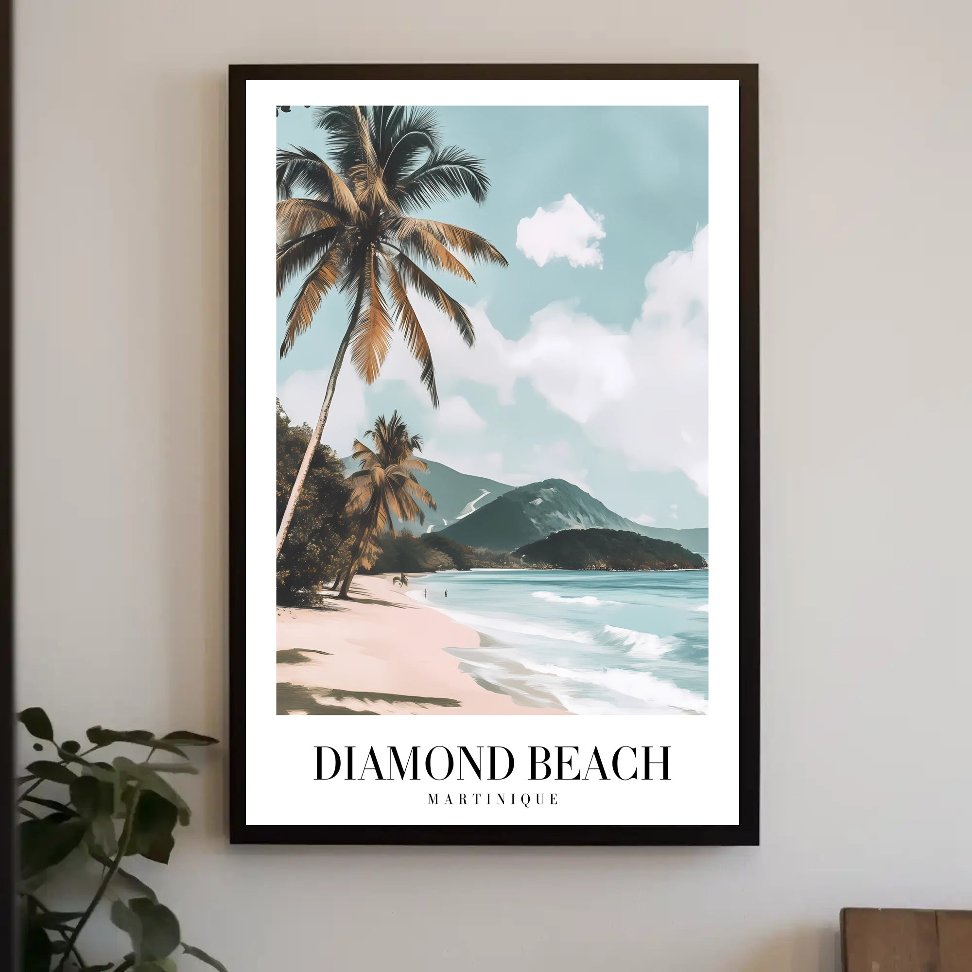 Serene Coastal Scene: Diamond Beach Travel Poster PosterGoat