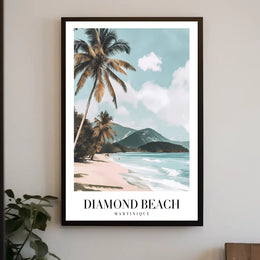 Serene Coastal Scene: Diamond Beach Travel Poster PosterGoat