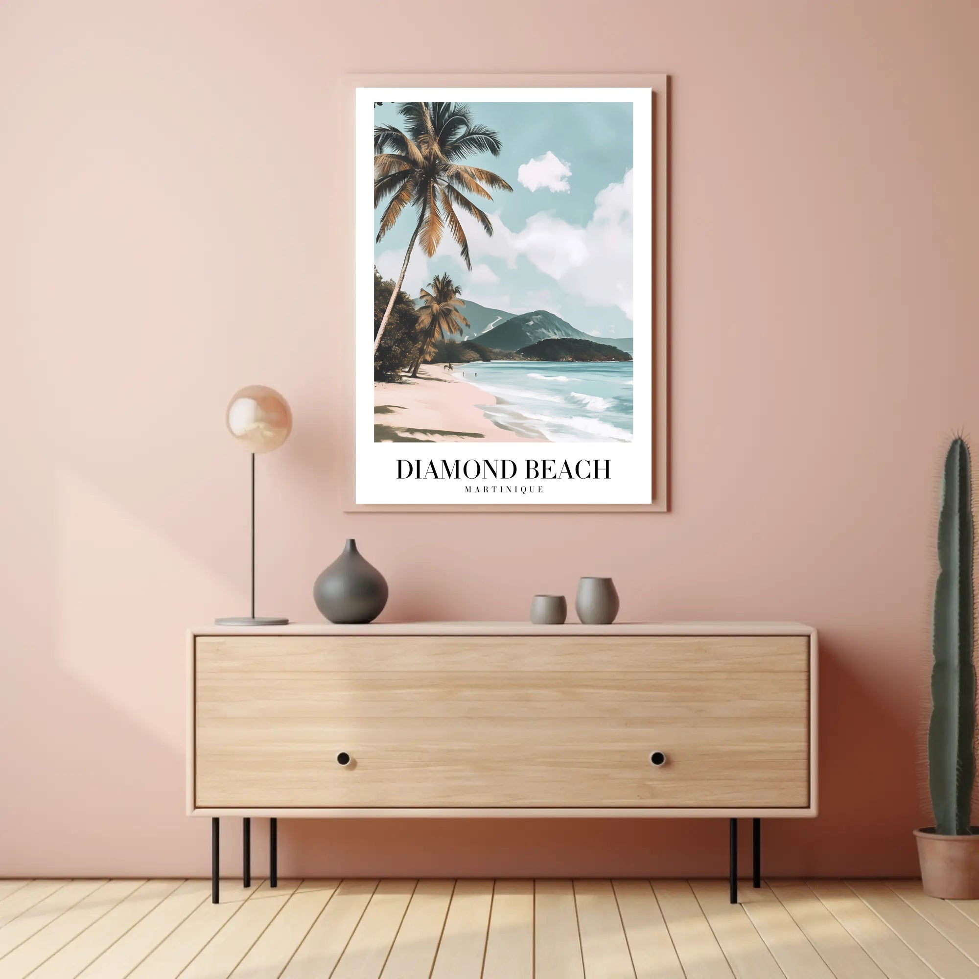 Serene Coastal Scene: Diamond Beach Travel Poster PosterGoat