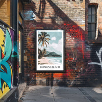 Serene Coastal Scene: Diamond Beach Travel Poster PosterGoat
