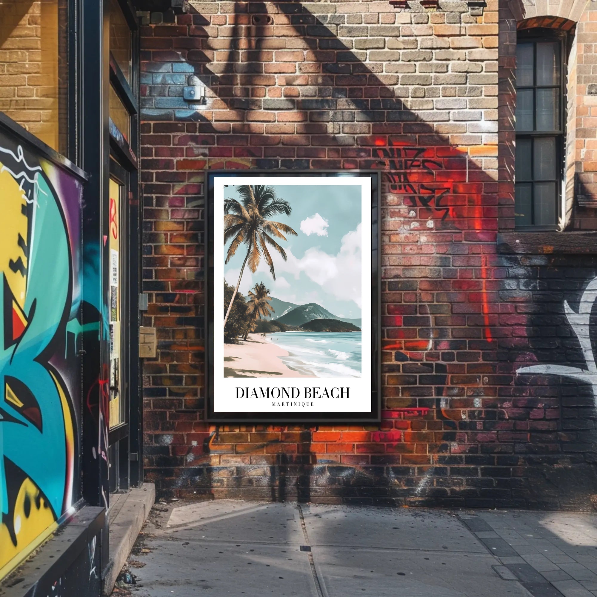 Serene Coastal Scene: Diamond Beach Travel Poster PosterGoat