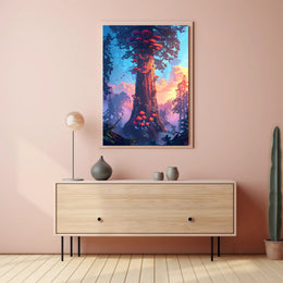 Serene Coastal Sunset Scene: Tranquil View National Park Poster PosterGoat