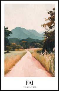 Serene Countryside Road Travel Poster PosterGoat