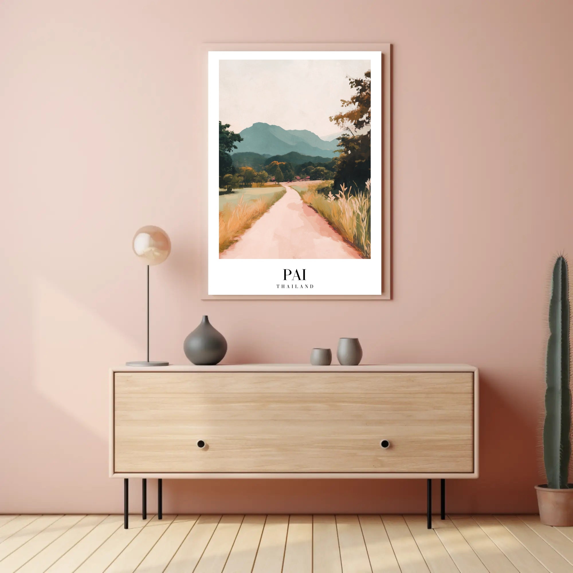 Serene Countryside Road Travel Poster PosterGoat