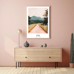 Serene Countryside Road Travel Poster PosterGoat