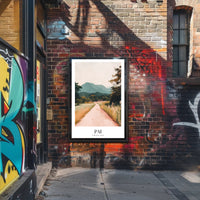 Serene Countryside Road Travel Poster PosterGoat