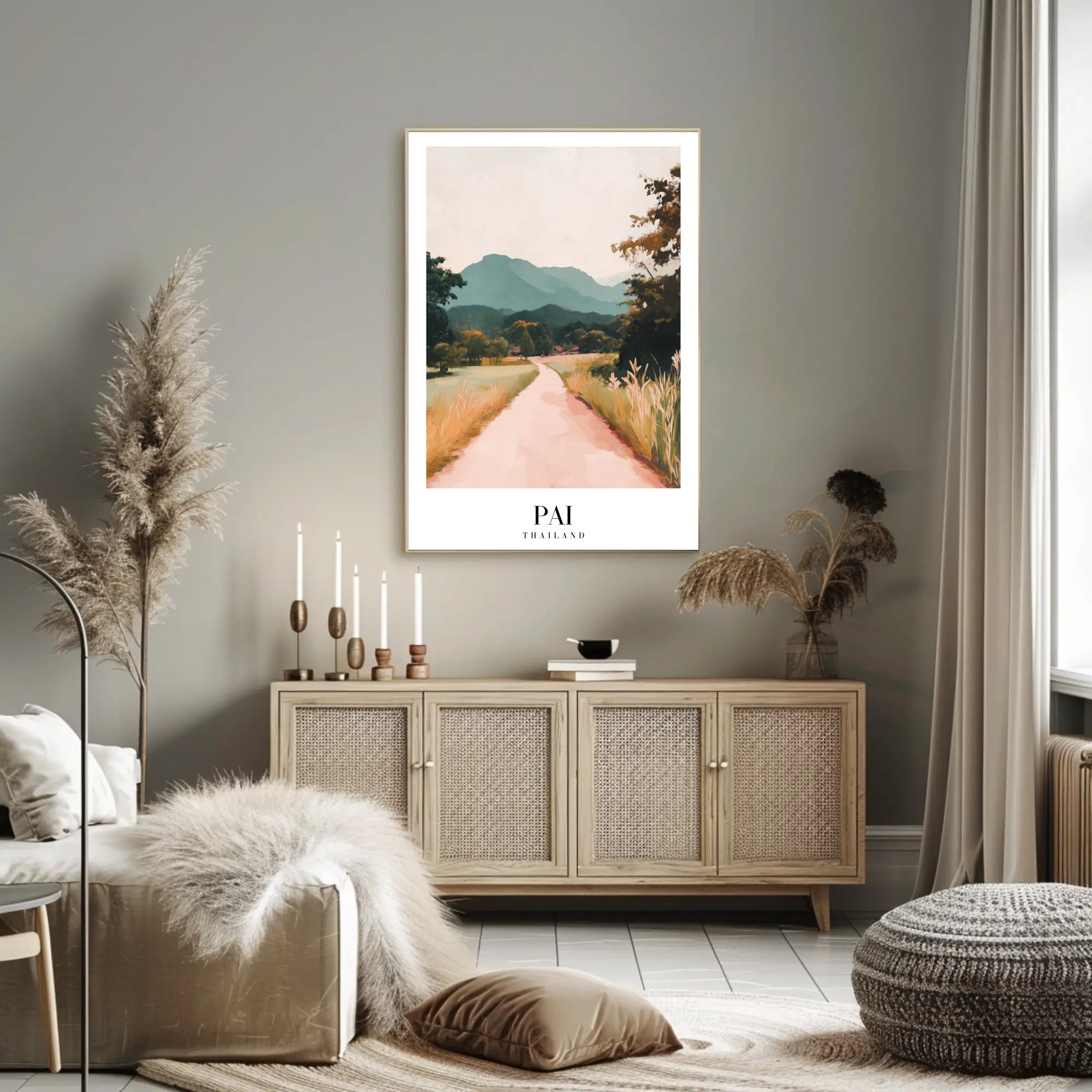 Serene Countryside Road Travel Poster PosterGoat