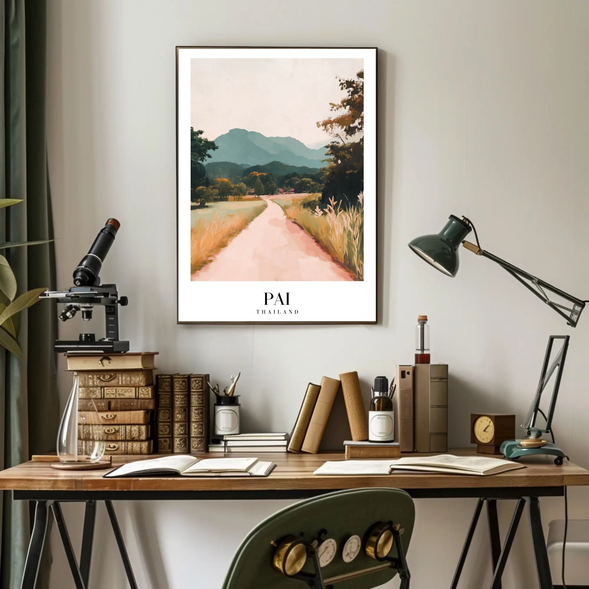Serene Countryside Road Travel Poster PosterGoat