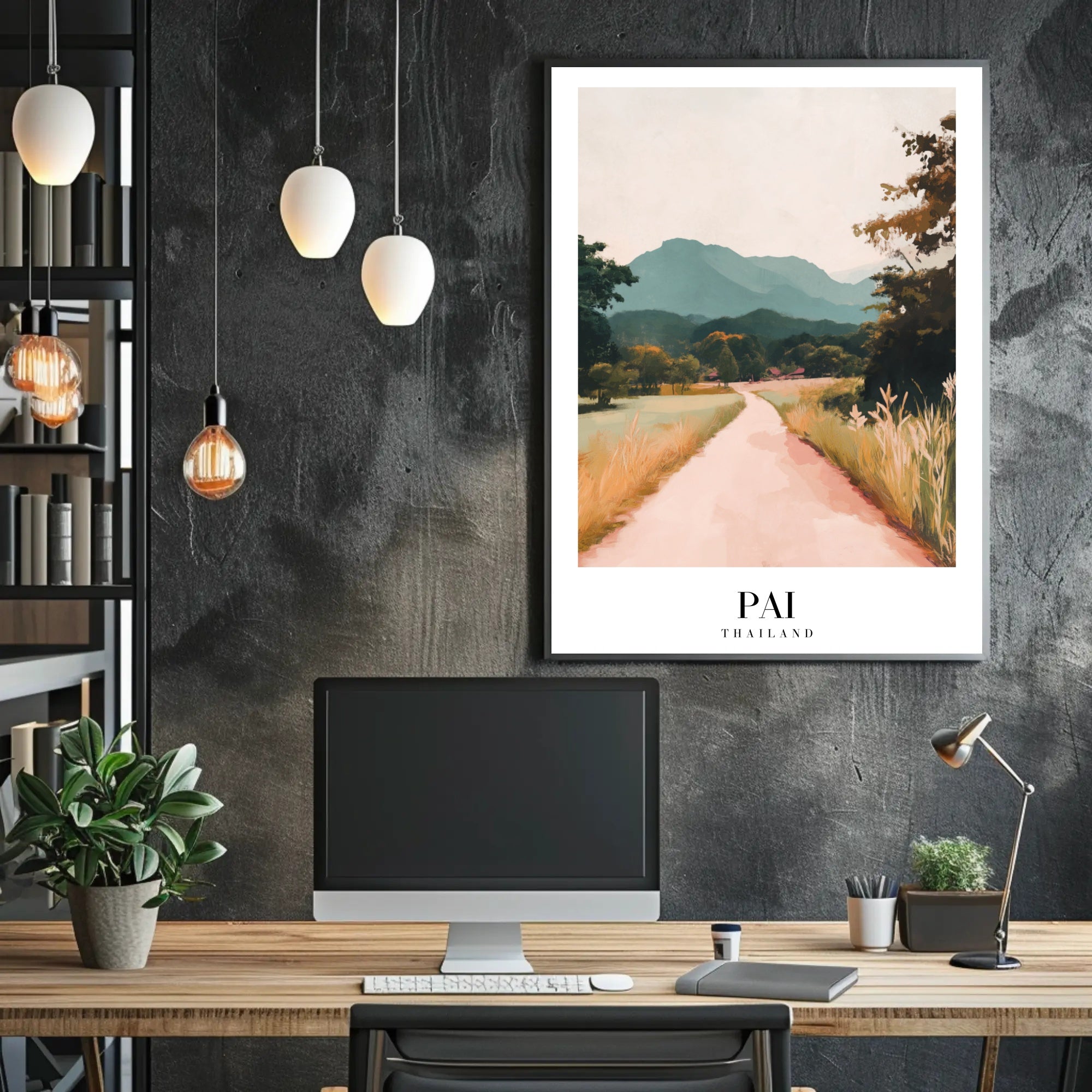 Serene Countryside Road Travel Poster PosterGoat
