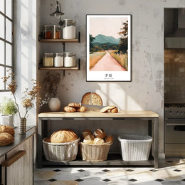 Serene Countryside Road Travel Poster PosterGoat