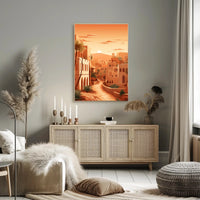 Serene Desert Sunset Townscape Cultural Heritage Poster PosterGoat