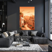 Serene Desert Sunset Townscape Cultural Heritage Poster PosterGoat