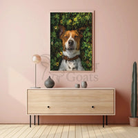 Serene Dog in Nature Close-Up: Animal Poster PosterGoat