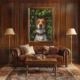 Serene Dog in Nature Close-Up: Animal Poster PosterGoat