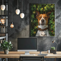 Serene Dog in Nature Close-Up: Animal Poster PosterGoat