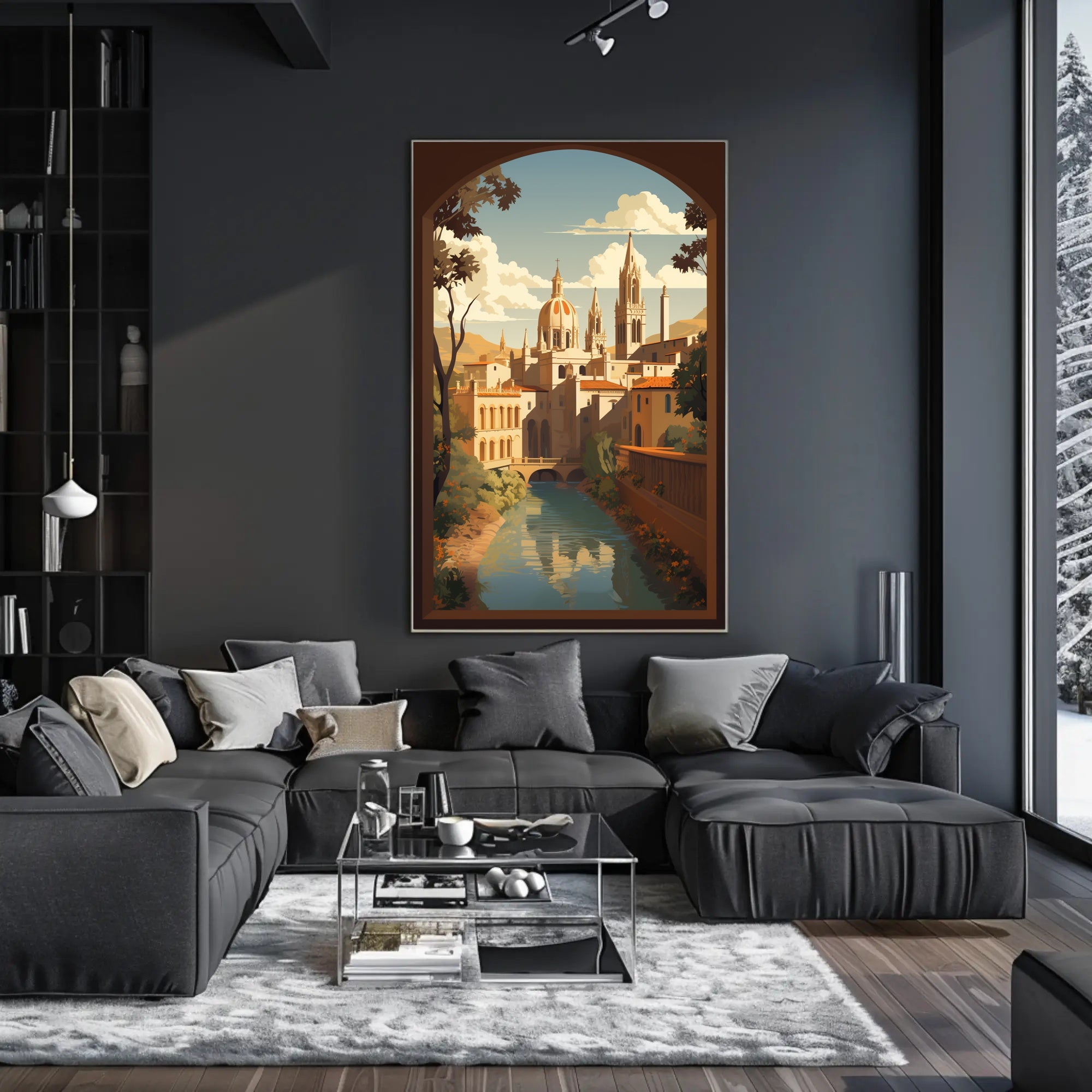 Serene European Architecture Travel Poster PosterGoat