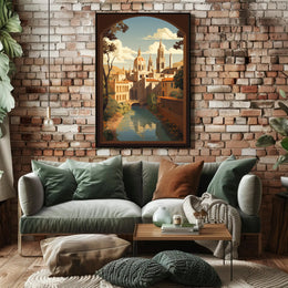 Serene European Architecture Travel Poster PosterGoat