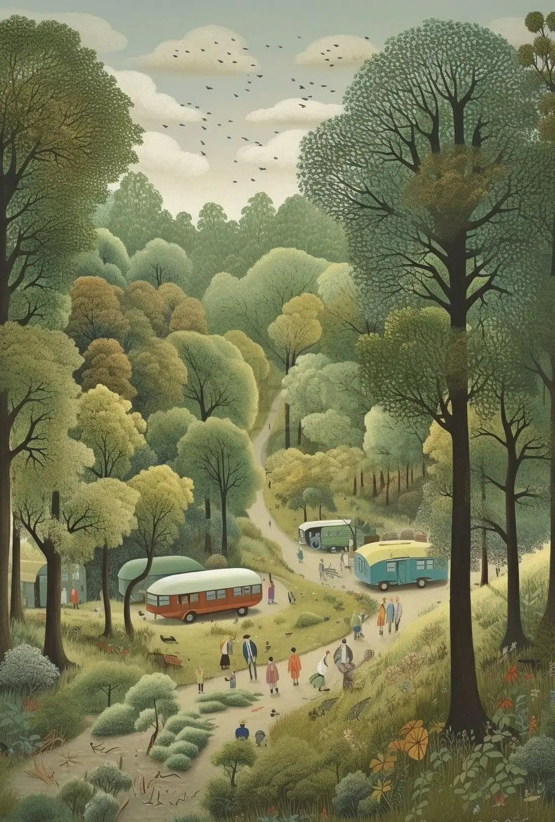 Serene Forest Retreat Vintage National Park Poster PosterGoat