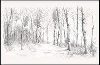 Serene Forest Sketch Art Poster PosterGoat