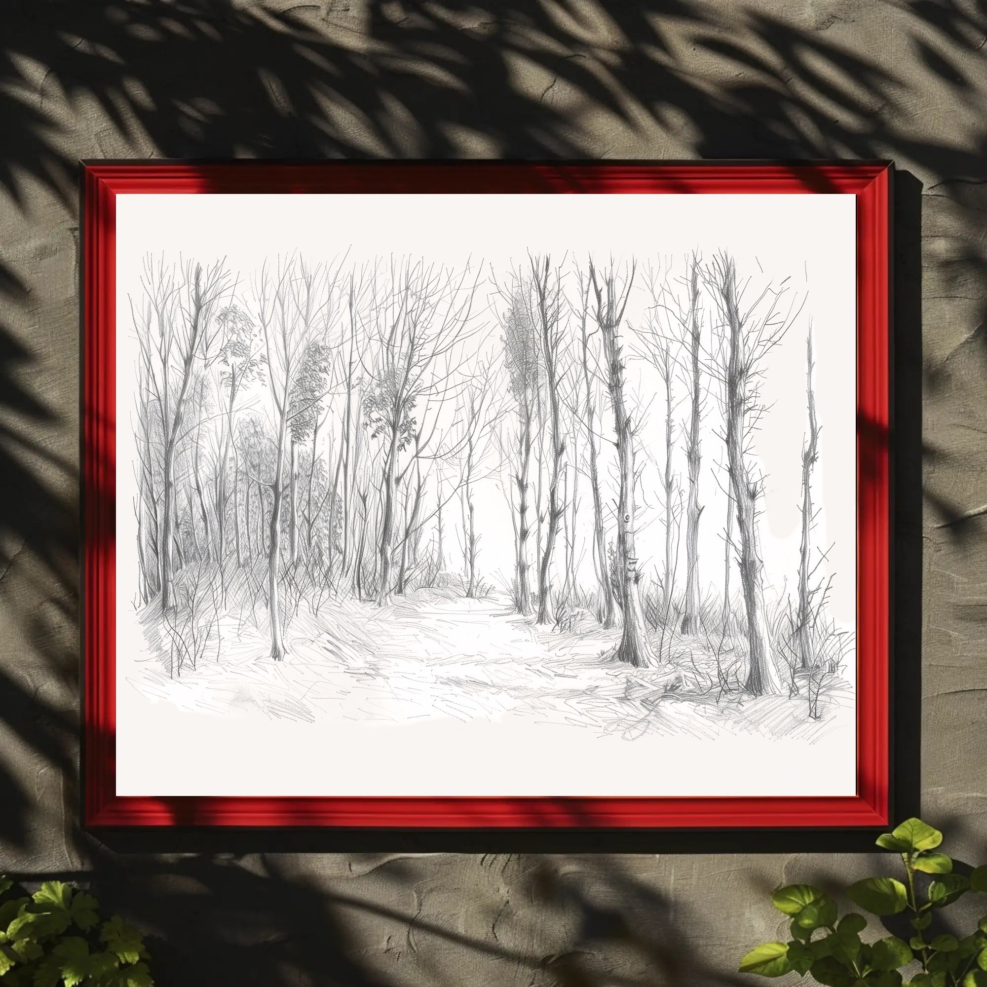 Serene Forest Sketch Art Poster PosterGoat